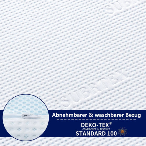 Memory-Schaum Matratzenauflage (Abnehmbarer Bambusbezug) 7cm-Subrtex