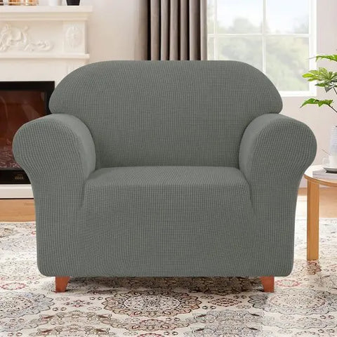 Stretch Jacquard kariert Sesselhusse 1-Sitzer - Subrtex-de