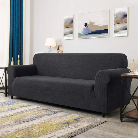 Subrtex Creme Kariert Stretch-sofahusse 4-Sitzer - Subrtex-de